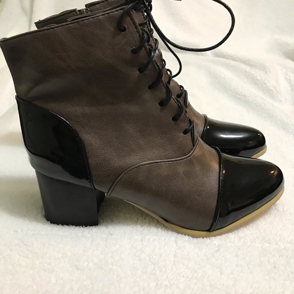 Women’s Casual Daily Lace Up Zipper Ankle Boots - Picture 2 of 5